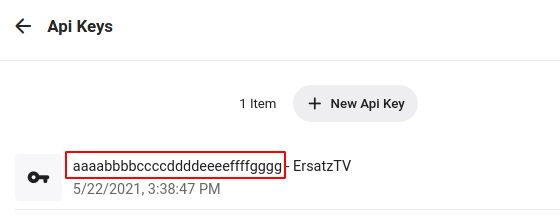 Emby API Key